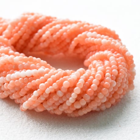 ナチュラルサンゴ 桃天然色 0.8～1.8mm 丸玉