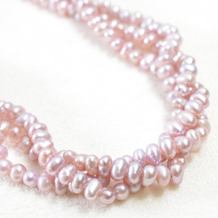 淡水パール パープル エッグ 3mm 【35㎝】 | beads lot