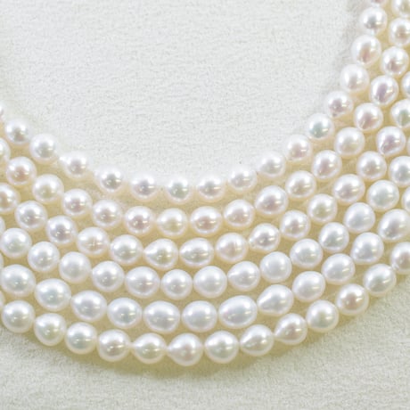 淡水パール エッグ 約5～5.5mm 【40cm】