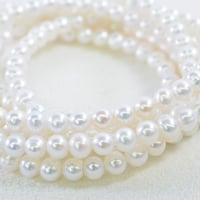 淡水パール ホワイト セミラウンド 約4×4.5mm 【39.5cm】