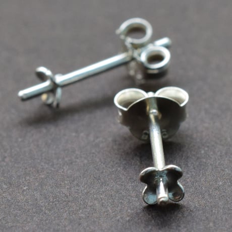シルバー925  片穴用フラワーピアス(キャッチ付)14mm　【1ペア】