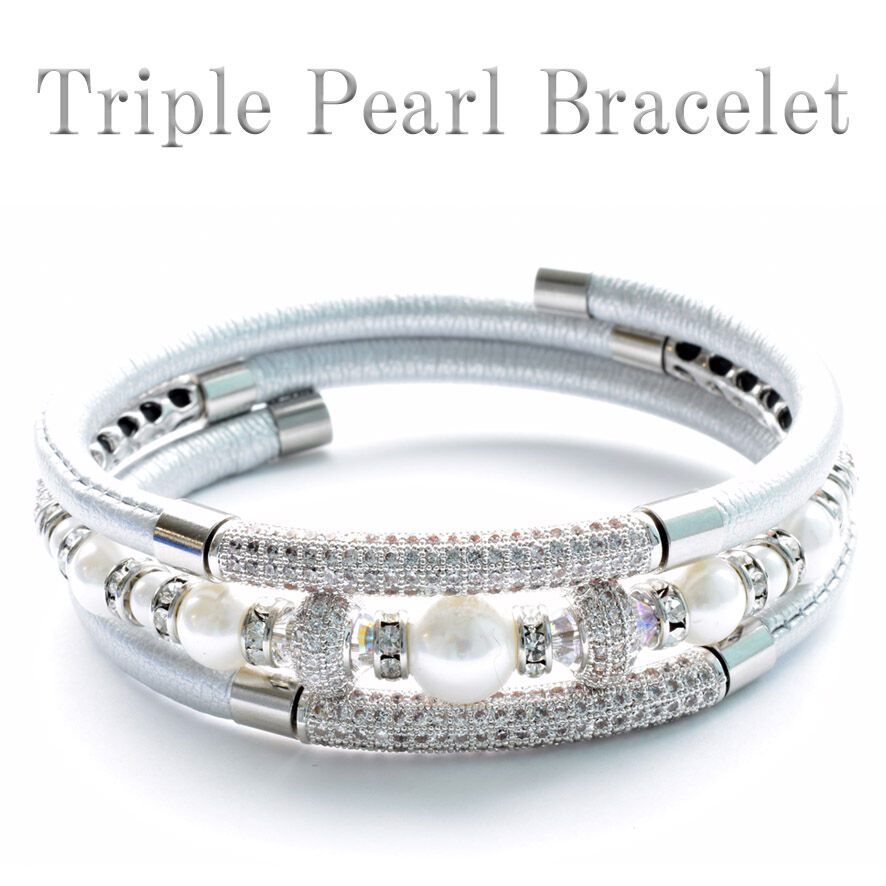 メモリーワイヤー3連ブレスレット【キット】1セット | beads lot