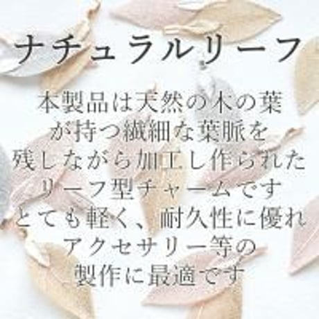 【全３色】ナチュラルリーフチャーム(小) 3枚