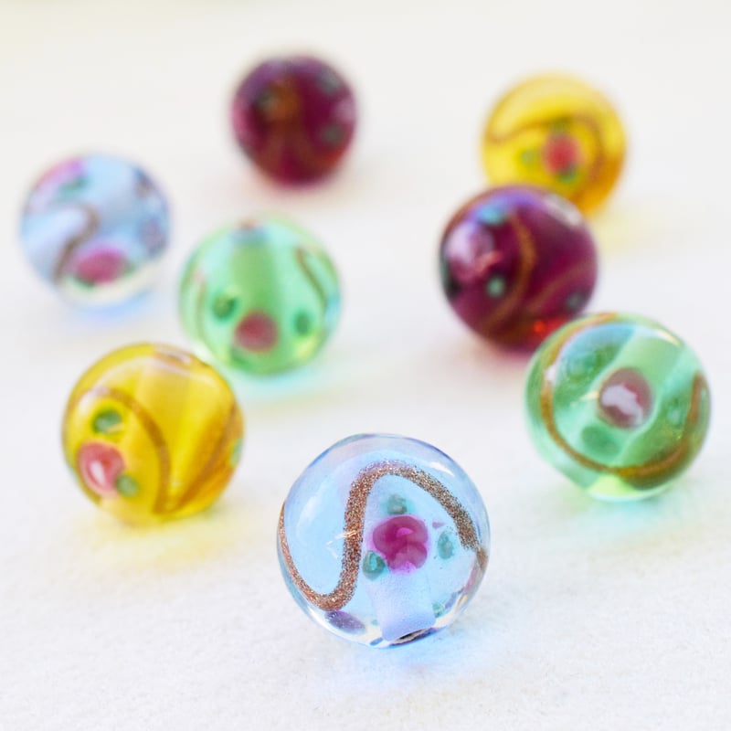 r1017 チェコ NOVOBORSKガラス r1020 Kansaiコンポート チェコ製 ガラスビーズルキノ【クリア】 10mm 5個 | beads lot