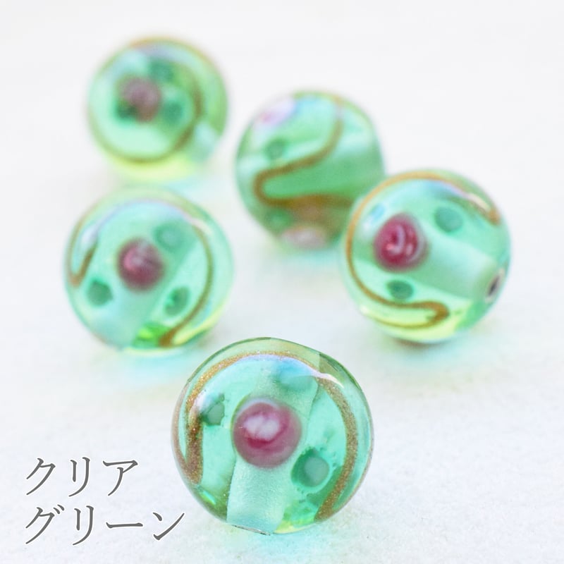 チェコ製 ガラスビーズルキノ【クリア】 10mm 5個 | beads lot