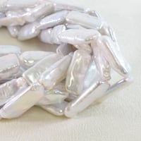 淡水パール　グレー　ロングスクエア　約19～26mm