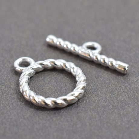 SILVER925　マンテル　ストライプ　9.5mm　【1個】