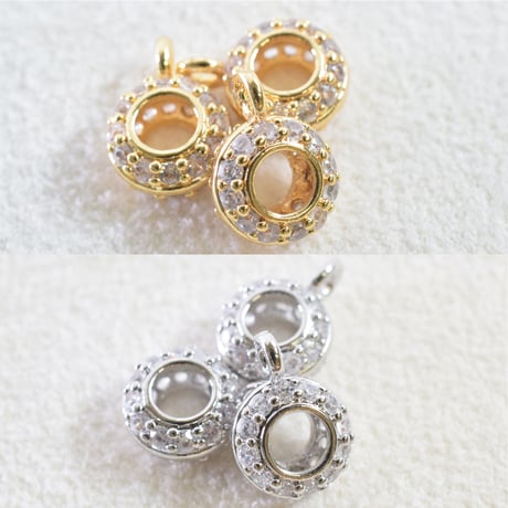ミル打ちジルコニア　カン付きリング 8×４mm 3個