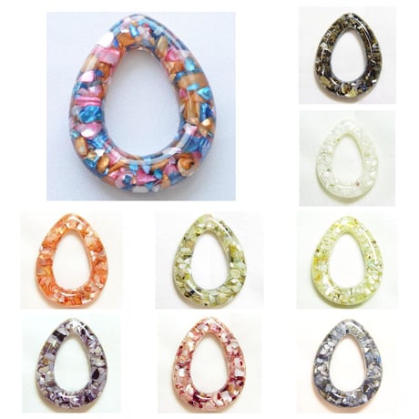 【全９色】プレスシェル　ドロップ(上部穴) ３個