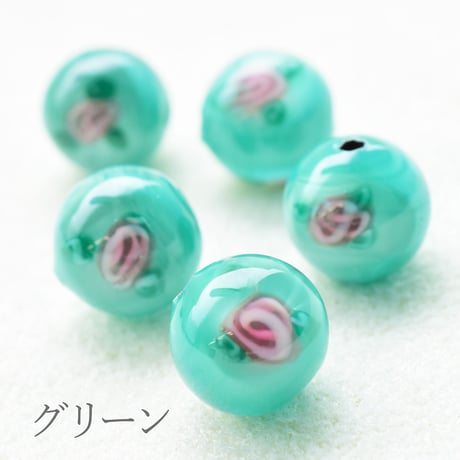【全６色】チェコ製 ランプビーズ モネ ８mm　５個