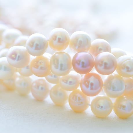 淡水パール マルチカラー 丸エッグ 8～8.5mm