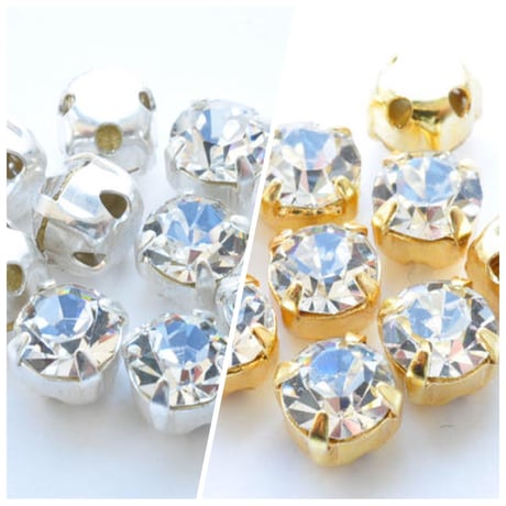 チェコ製【全２色】 ラインストーンセッティング　ラウンド6.5mm・30個】