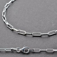 Silver925 カニカン付き ビッグスクエアチェーン 2.4mm幅 50cm