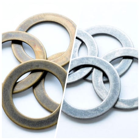 【全2色】メタルドーナツプレート　26mm　（穴無し）4個