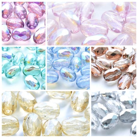 【全７色】カットオーバル 7×5mm 50個