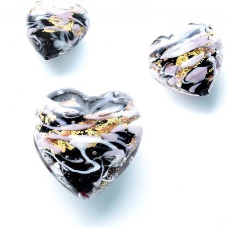ベネチアン ハート ３０㎜ ブラックMIX【１個】"