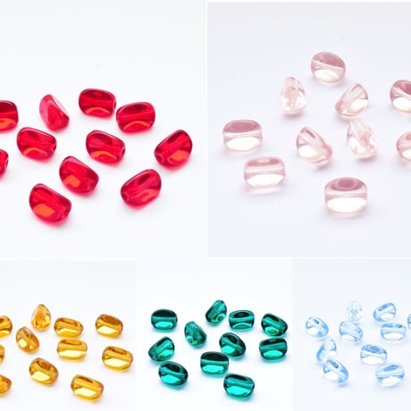 【全５色】チェコ製 ガラスビーズ　テトラ  ５０個