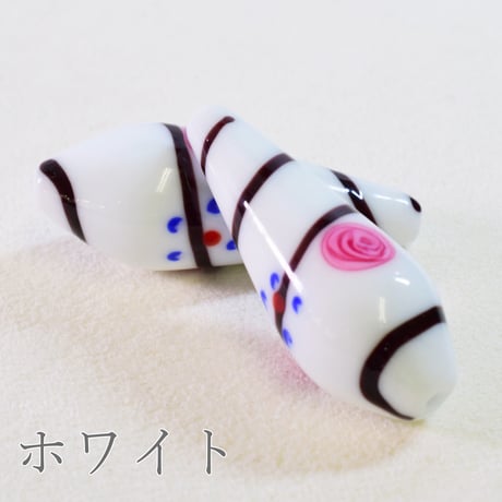 【ベネチアン】 ドロップ 17×45mm 花柄