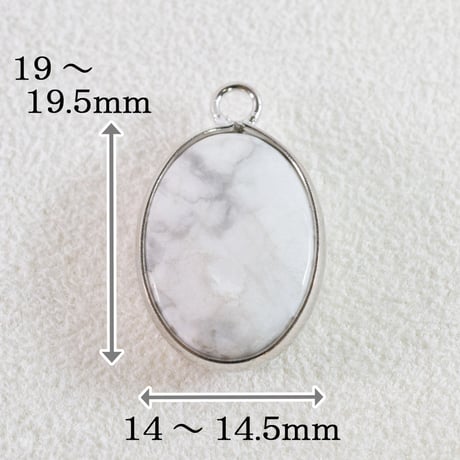 天然石チャーム　デンドライト　オーバル型　19×14mm　【1個】