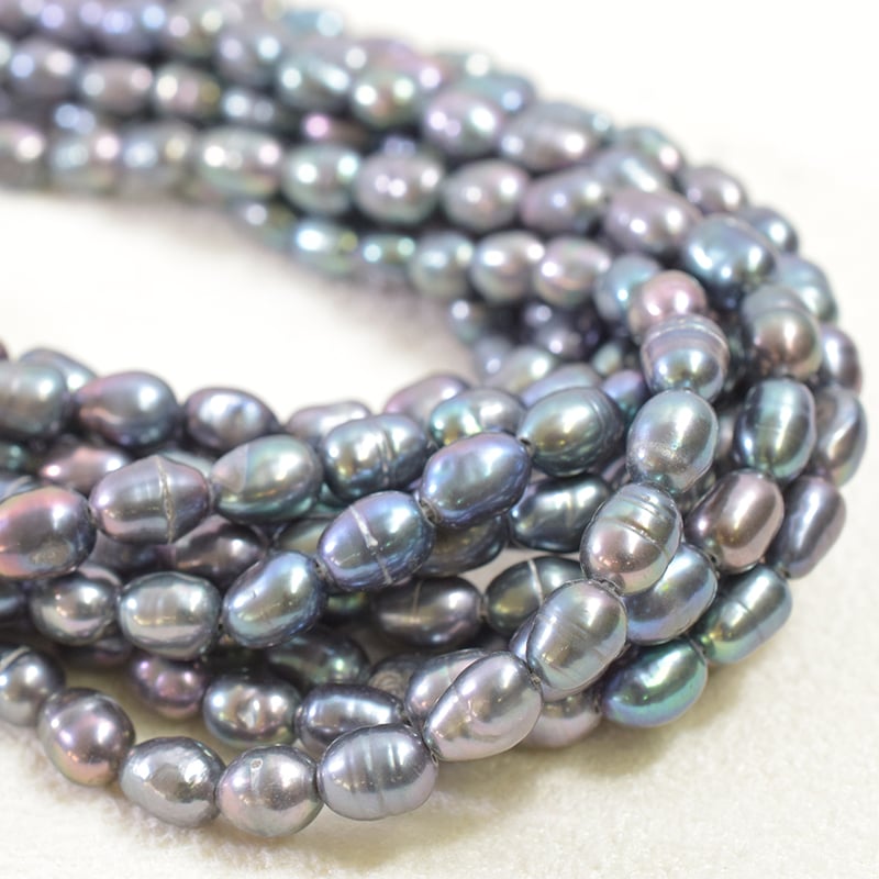 淡水パール ピーコック ライス 約5.5～6mm 【36cm】 | beads lot