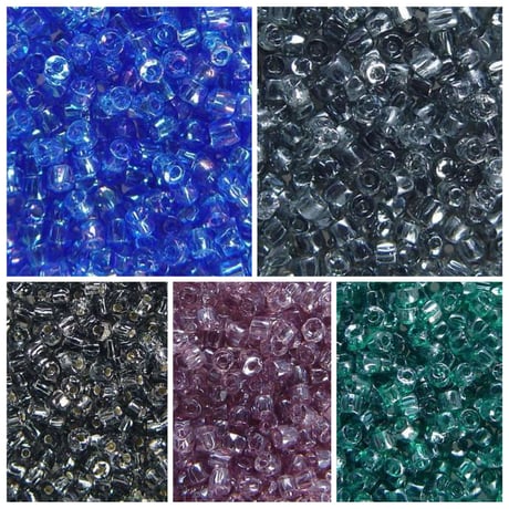 【全5色】3カットガラスビーズ　 スタンダードカラー　30g
