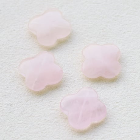4ペタル 花 16mm【ローズクォーツ】1個