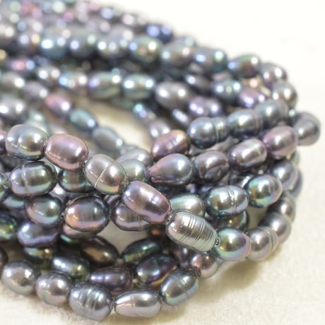 淡水パール　ピーコック　ライス　約5.5～6mm　【36cm】