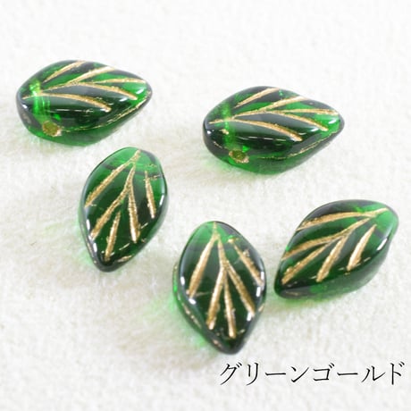 【全４色】チェコ製 ポップリーフ ７×１２mm　３０個