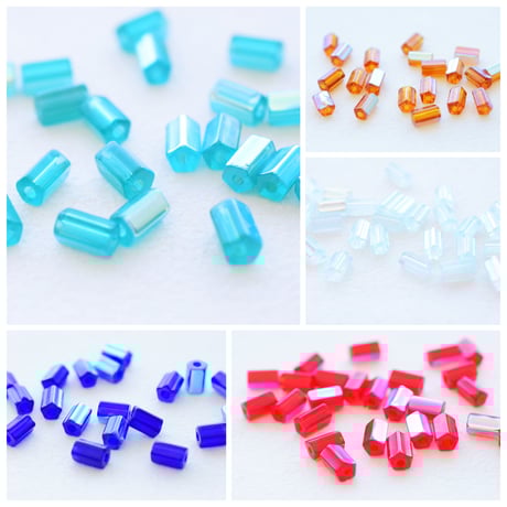 【全５色】チェコ製 ガラスビーズ　ペンタ１２０個