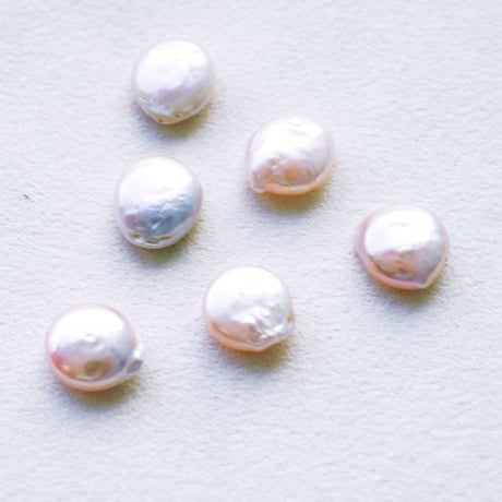 淡水パール  ピンク ディスク  10～13mm 厚3㎜【2個】