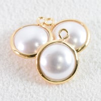 イミテーションパールチャーム　1つカン　10mm　【2個】