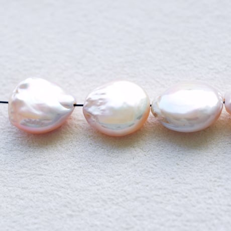 淡水パール  ピンク ディスク  10～13mm 厚3㎜【2個】