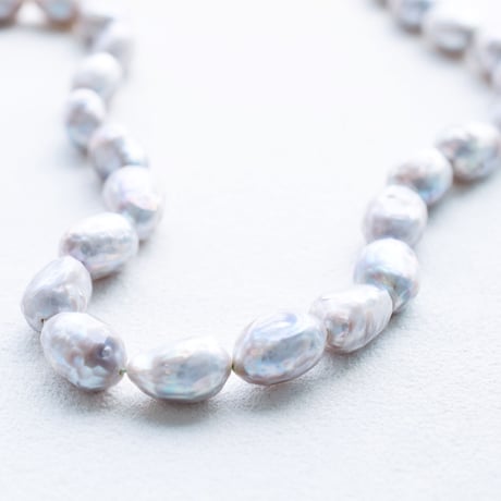 淡水パール シルバーグレー ナツメ カット 13～16mm
