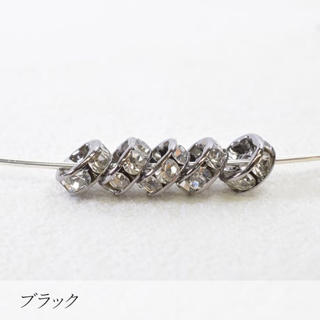 ラインストーンロンデル 6mm 20個 | 国内メッキ加工 | ロジウム・ゴールド・ピンクゴールド・ブラック