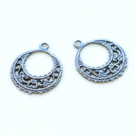 【全２色】メタルスカシペンダントリング17mm　10個
