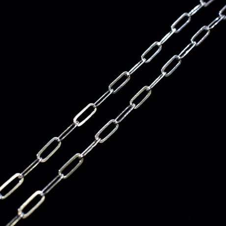 SILVER925　平ロングアズキチェーンネックレス【60㎝】