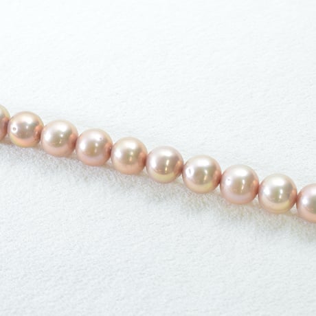 淡水パール　丸　7.5～8mm　シャンパンゴールド　40㎝