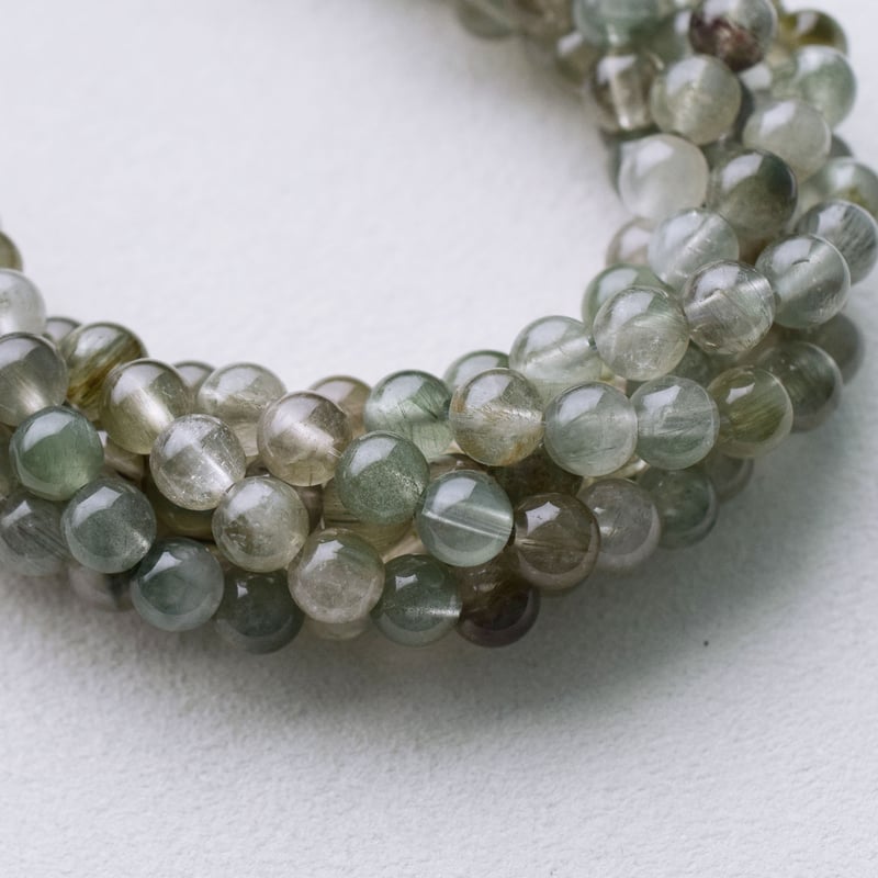 グリーンルチルクォーツ 7mm (丸玉) | beads lot