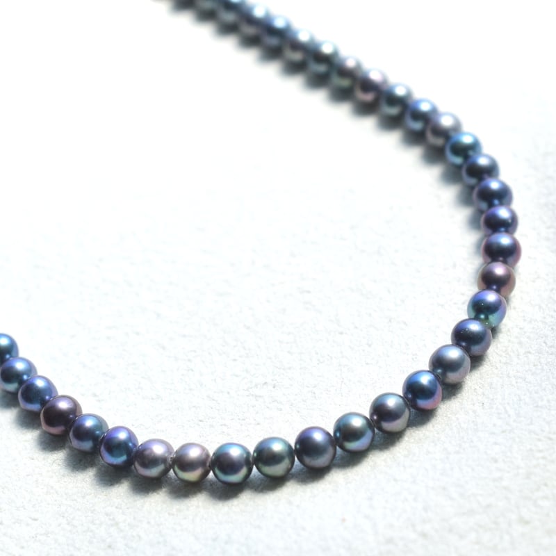 淡水パール ブルーグレー 丸 エッグ 4～4.5㎜ | beads lot