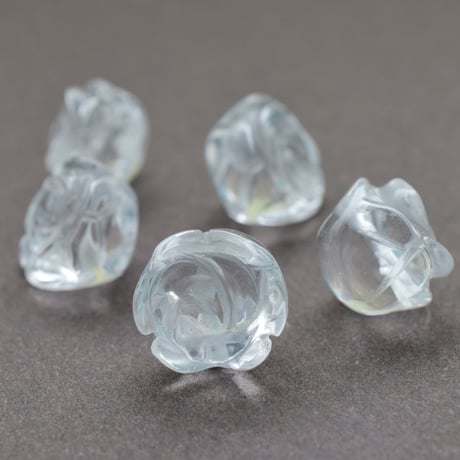 <12>水晶 ハンドカービングローズ10mm