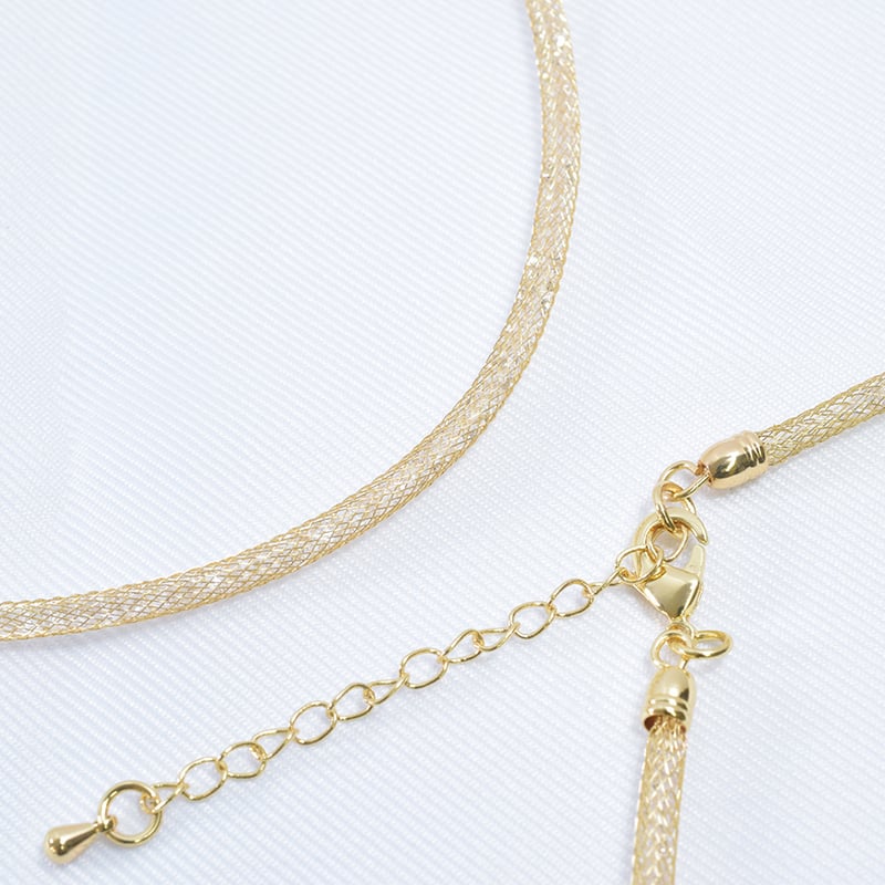 全2色】クリスタルメッシュネックレス 50～55㎝ 1本 | beads lot