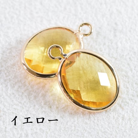 ガラスチャーム　オーバル(中)　1つカン 11×9mm　【2個】
