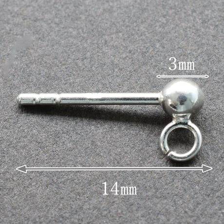 シルバー925  ピアス3mm頭(キャッチ付)【3ペア】