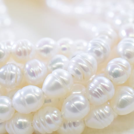 淡水パール エッグサークル 4.5～6.5mm 【40cm】