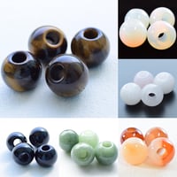【全7種類】丸玉(大) 2個入 天然石 大穴ビーズ 約16mm 穴約6mm パワーストーン