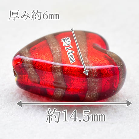 【ベネチアン】ハート 約14.5㎜×14㎜
