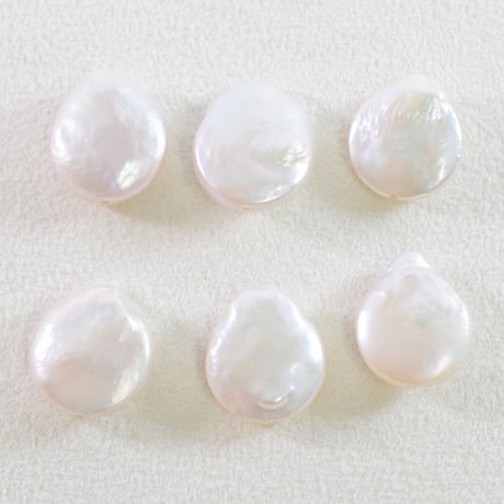 淡水パール　ホワイト　しずくフラット　約16.5×14.5mm　【1個】