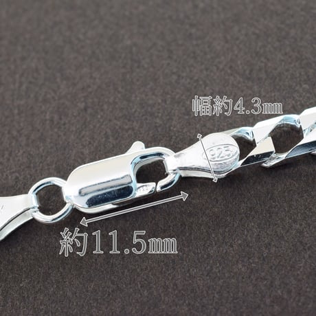 SILVER925　10面カット喜平チェーンネックレス【50㎝】