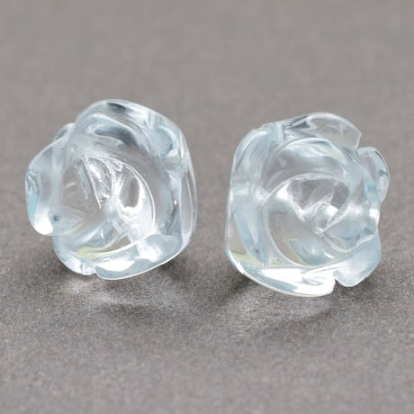 水晶  ハンドカービングローズ 10mm