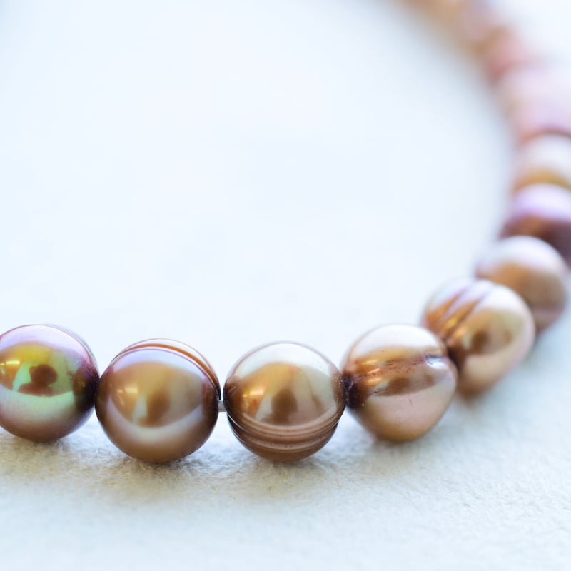 淡水パール ブラウンゴールド タテサークル 6mm | beads lot